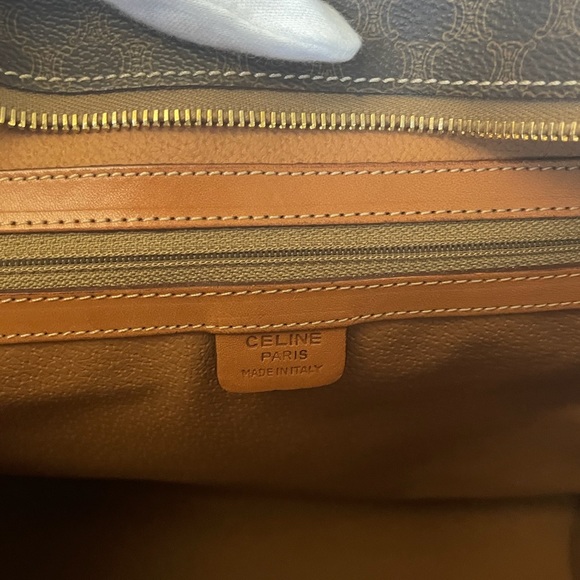 Celine | Authentic Brown Horizontal Stripe Triomphe Large Shopping Tote - Picture 12 of 15